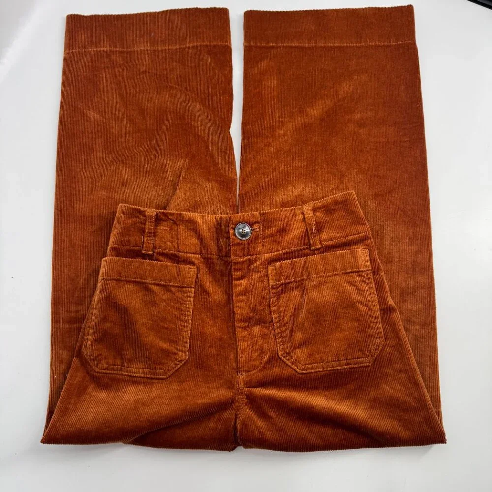 Anthropologie Maeve The Colette Corduroy Crop Wide-Leg Pants Size 25 - Picture 4 of 14